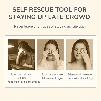 Red light eye massager used at night to relieve tired eyes