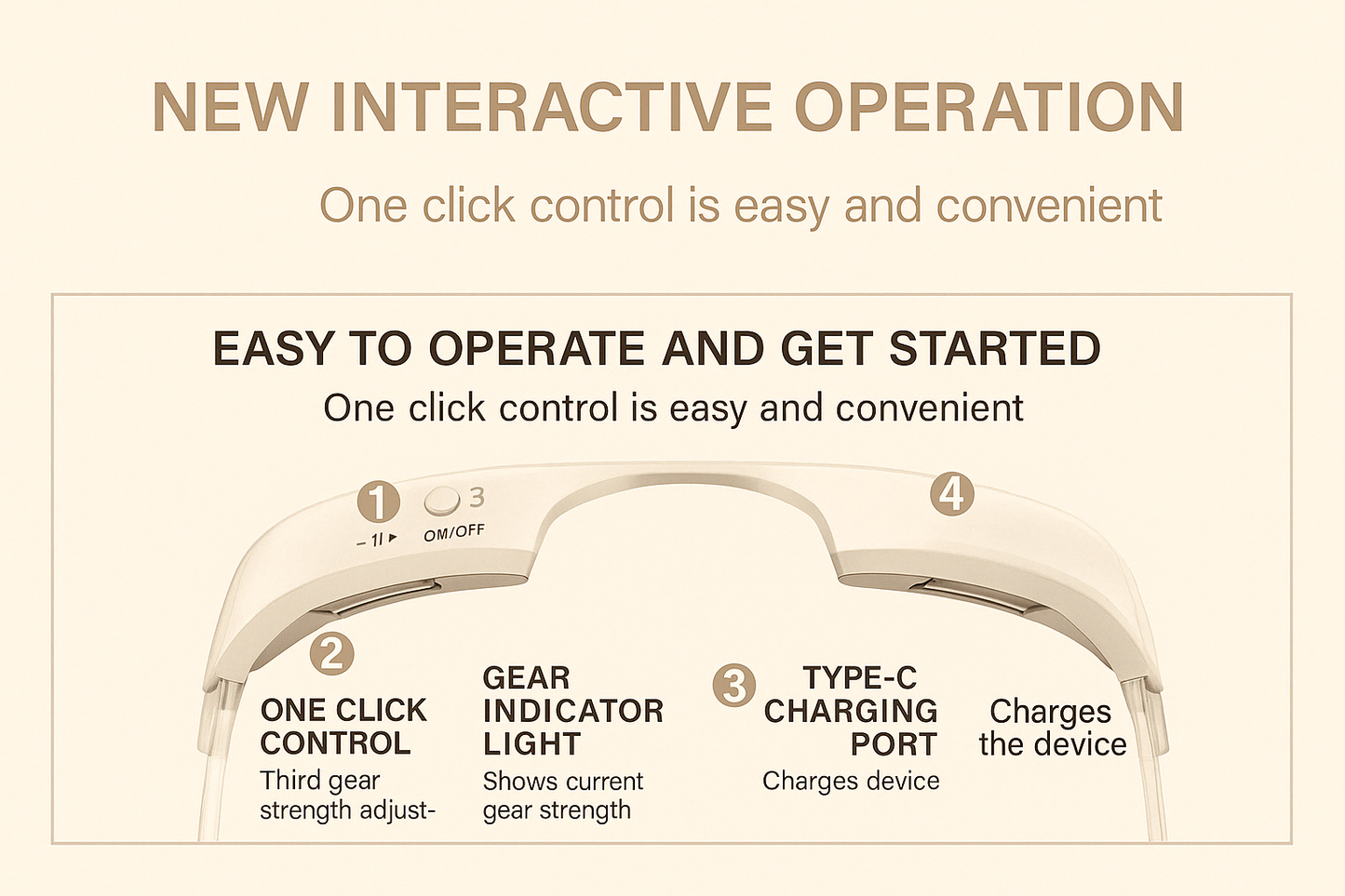 Easy one button control red light eye massager for daily use