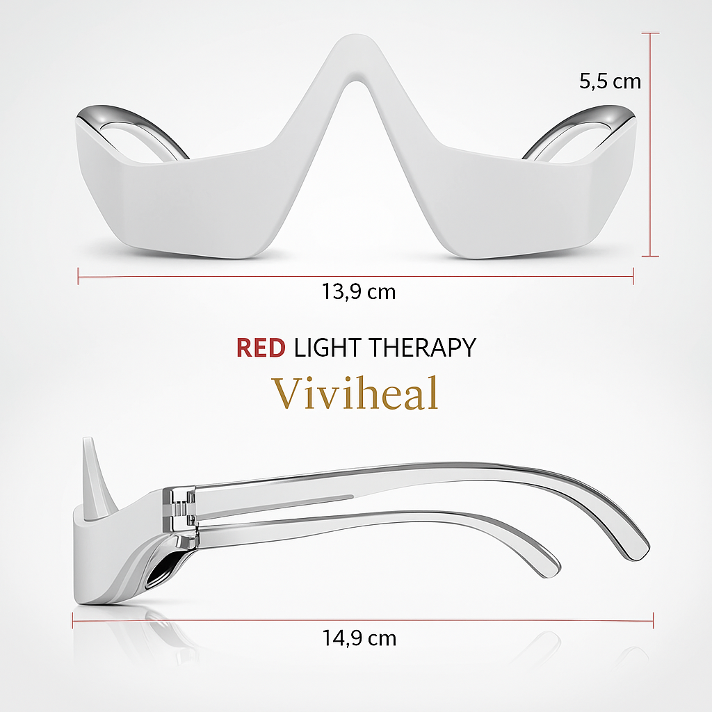 Using red light eye massager to reduce dark circles and puffiness